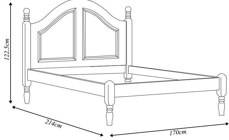 Cama de Casal Pés Torneados Queen Size Madeira Maciça Naipe Café G74 - Gran Belo