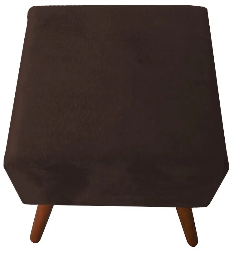 Puff Decorativo Quadrado Malu com Pés Palito Suede Marrom