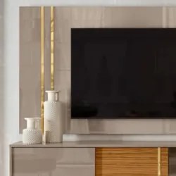 Rack Com Painel Para TV Até 65 Pol. Cronos Fendi/Naturale - Madetec