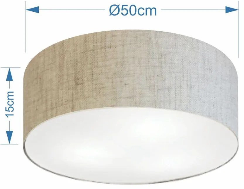 Plafon Para Sala de Estar Cilíndrico SE-3014 Cúpula Cor Rústico Bege