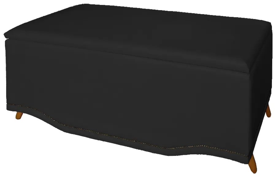 Calçadeira Baú Casal 140cm Greta Pés Palito Suede Preto - Sheep Estofados