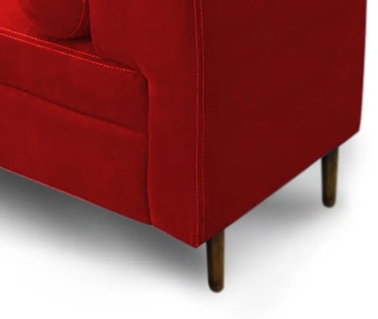 Recamier Casal Queen 160cm Turim Veludo Vermelho - Simbal - Vermelho