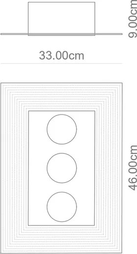 Plafon De Sobrepor Retangular Aluminio Monaco - PRETO