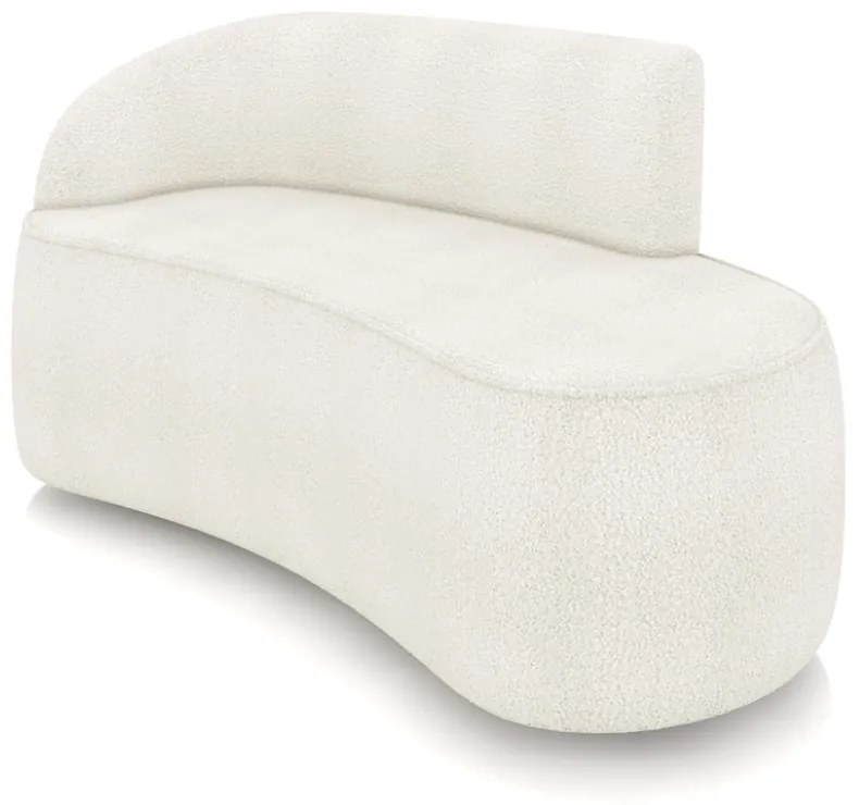 Sofá 2 Lugares Orgânico 140 cm Morgan Bouclê D03 - D'Rossi - Off White