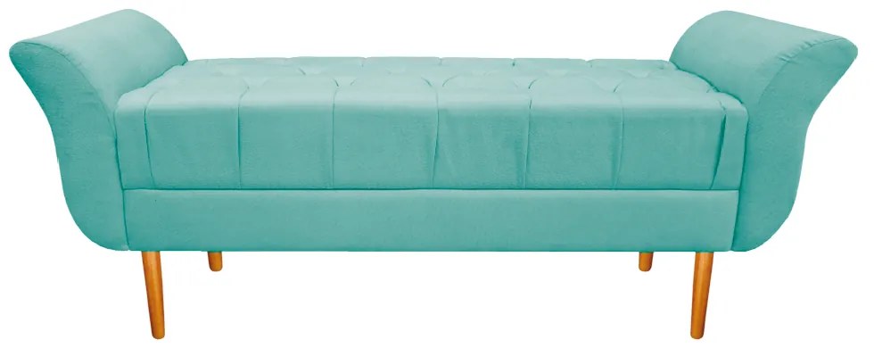 Recamier Estofado Ari 160 cm Queen Size Suede Azul Tiffany - ADJ Decor