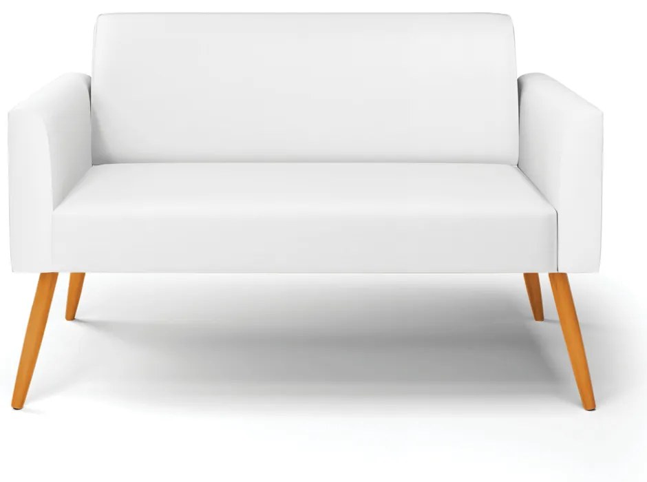 Sofá Namoradeira Pés Palito Castanho Marisa Corino D03 - DRossi - Branco