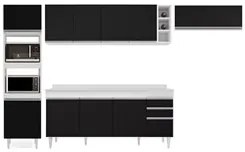 Armário de Cozinha Modulada 5 Peças CP17 Balcão com Tampo Branco/Preto