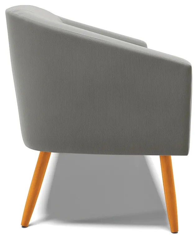 Namoradeira 02 Lugares Stella Suede Grafite Pés Palito Castanho - D'Rossi