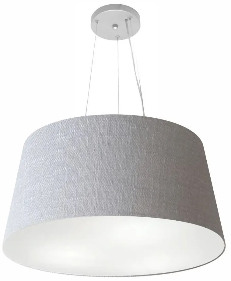 Lustre Pendente Cone Md-4063 Cúpula em Tecido 30/60x50cm Rustico Cinza - Bivolt