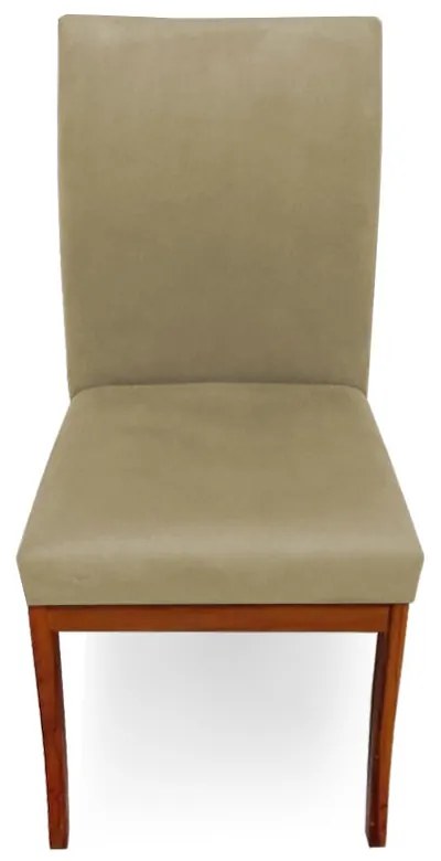 Conjunto 4 Cadeiras Raquel para Sala de Jantar Base de Eucalipto Suede Nude