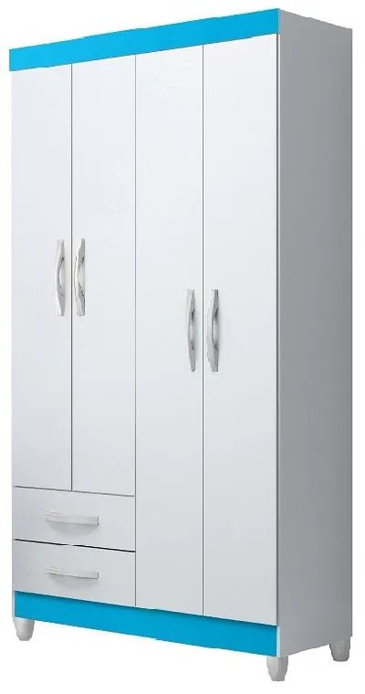 Guarda Roupa Roupeiro Infantil 4 portas 2 Gavetas Quadriflex