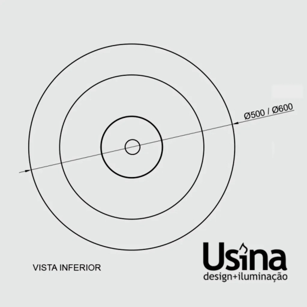 Pendente Tule Ø50X25,5Cm 1Xmr16 - Usina 25122/50 (BT - Branco Texturizado, TT-M - Titânio Metálico)
