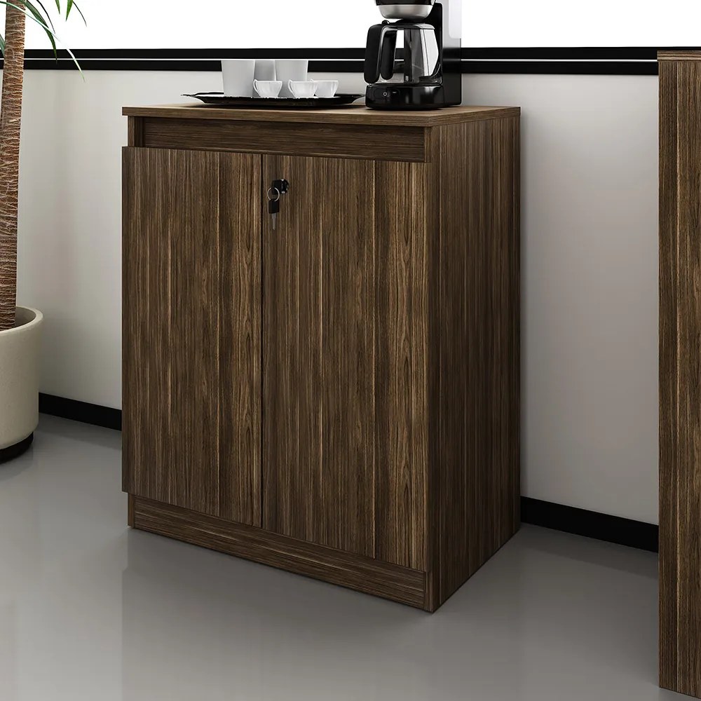 Balcão com Chave para Escritório Home Office ME4149 Nogal G69 - Gran Belo