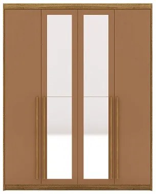 Guarda Roupa Com Espelho Dubai 4 Portas Nature/Camarim - Vila Rica Móveis