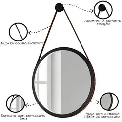 Aparador Para Sala Rebeca Com Espelho Adnet 67cm C05 White/Freijó - Mp