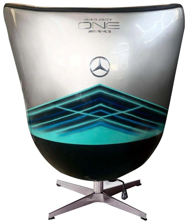 Kit 2 Poltronas Decorativas Egg Chair AMG One Cinza/Preto G53 - Gran Belo