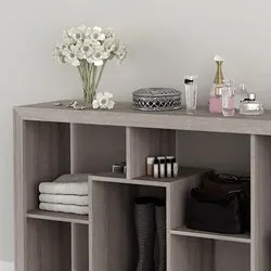 Estante Livreiro Multiuso Com Nichos E1712 Carvalho  - Tecno Mobili