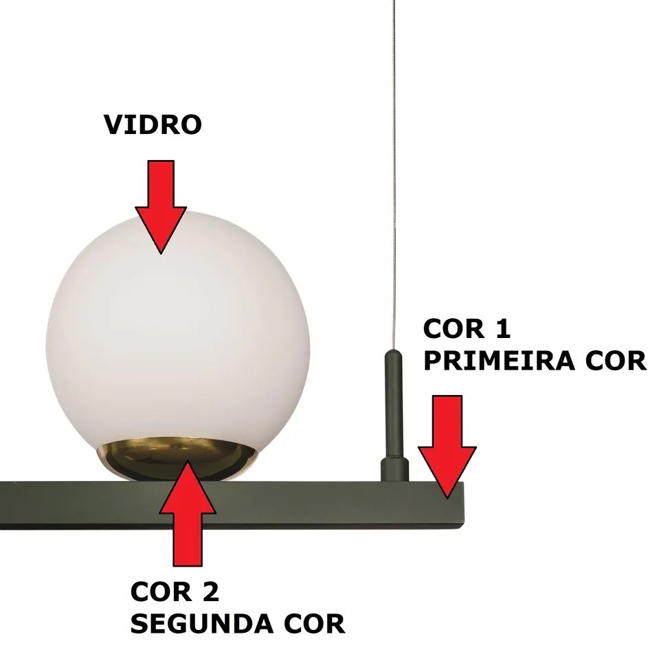 Pendente Zig 110X30Cm 4Xg9 / Cabo Aço Chumbador + Cabo Rayon / Globo Ø... (BT - Branco Texturizado, CLEAR)