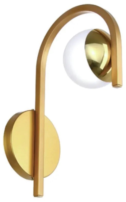 Arandela Curva 22X12X33Cm Metal E Globo Ø10Cm 01Xg9 |Old Artisan Ar-55... (COBRE FOSCO, FOSCO (BRANCO))