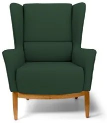 Kit 2 Poltronas Decorativas Base Manu Madeira Milena C-117 Linho Verde