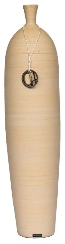 Vaso Garrafa G Em Cerâmica Carolina Haveroth - Areia Natural Fosco