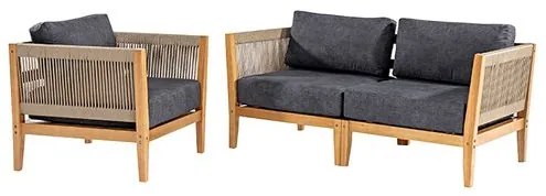 Conj. Sofa 02 Lugares Cordas + Poltrona Cordas Cannes Mel - 72396 Sun House