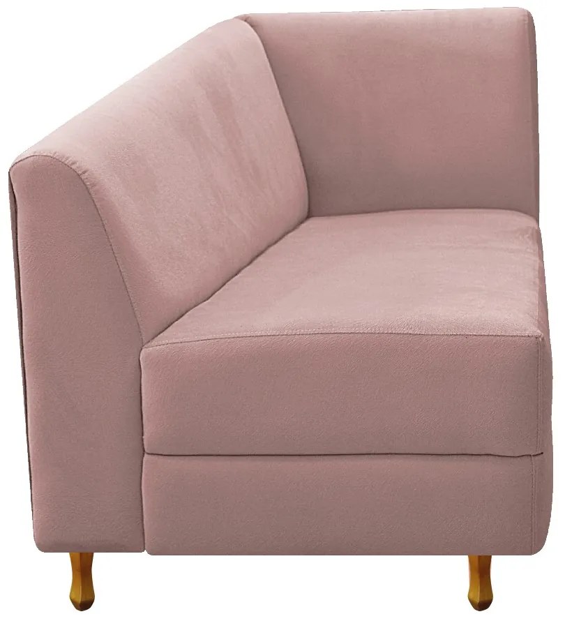 Recamier Valéria 160cm Lado Esquerdo Suede Rosê - ADJ Decor