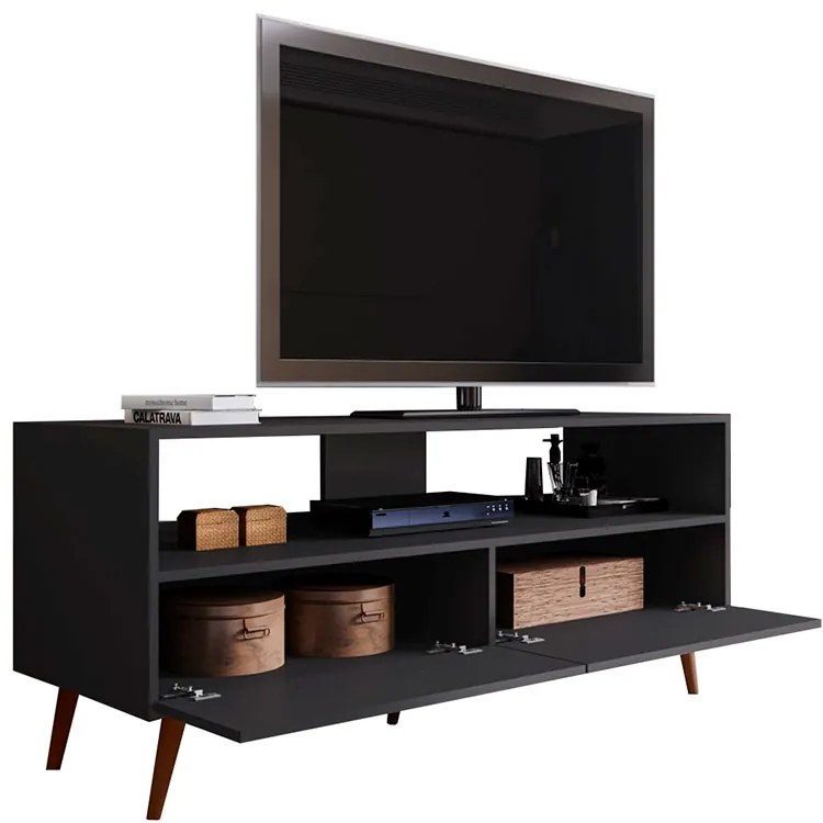 Rack Bancada para TVs até 55 Adawi MDP/BP Preto G96 - Gran Belo