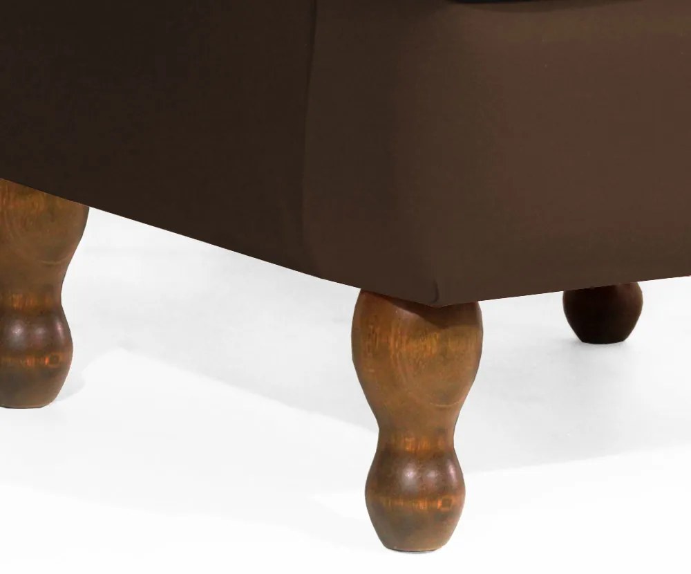 Conjunto 2 Poltrona Vovó Lucy Decorativa Luxo Suede Marrom