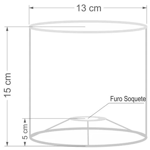 Cúpula Abajur Cilíndrica Cp-8001 Ø13x15cm Branco