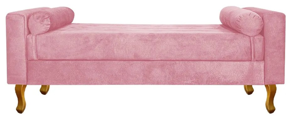 Recamier Félix King Size 195cm Suede Rosa Bebê - ADJ Decor