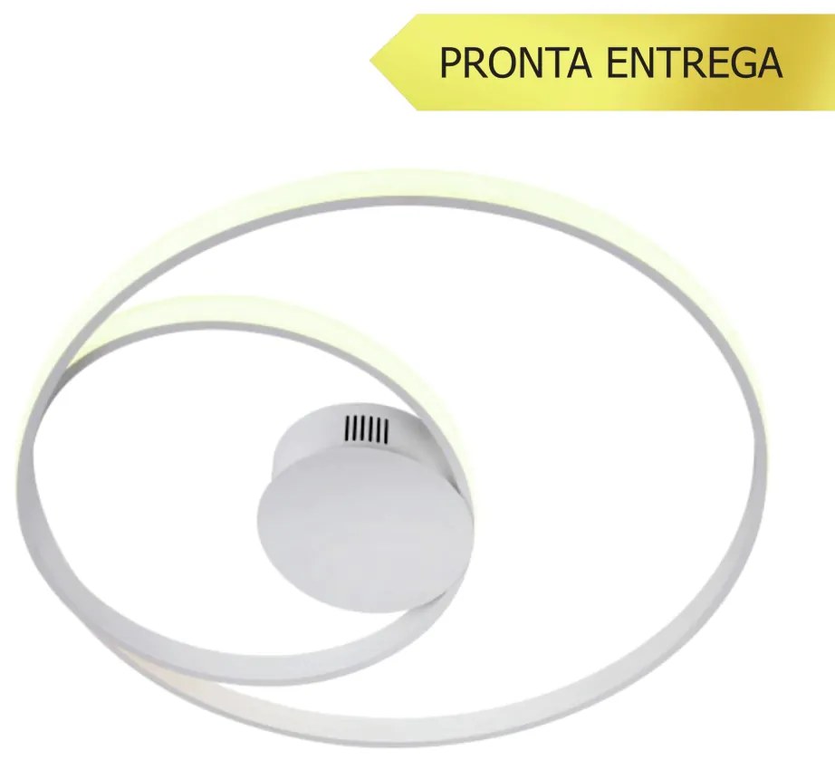 Plafon Roulette Redondo Entrelaçado Ø54Cm Led 45W 3000K Bivolt Branco... (Branco)