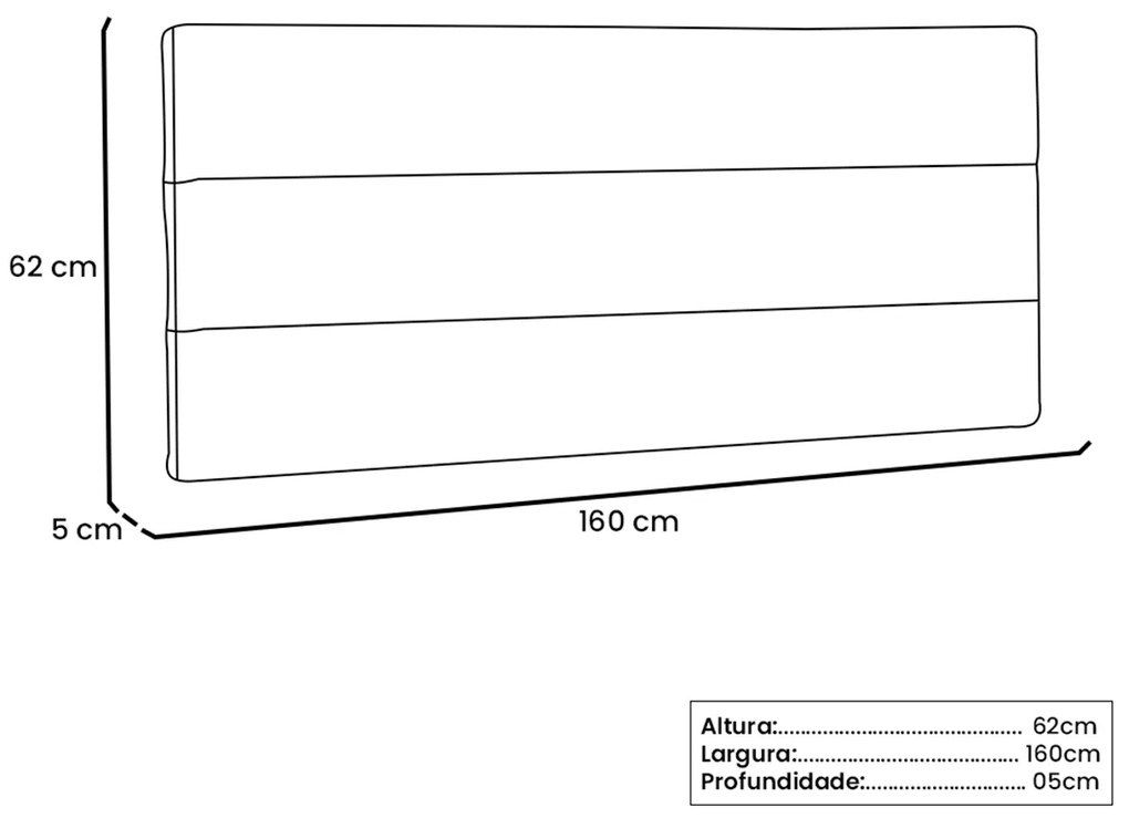 Painel Cama Queen Nubia SPZ 160cm Suede