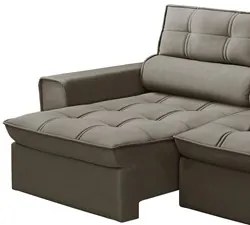 Sofá Retrátil Reclinável 3 Lugares 240cm Blanches F05 Veludo Castor -