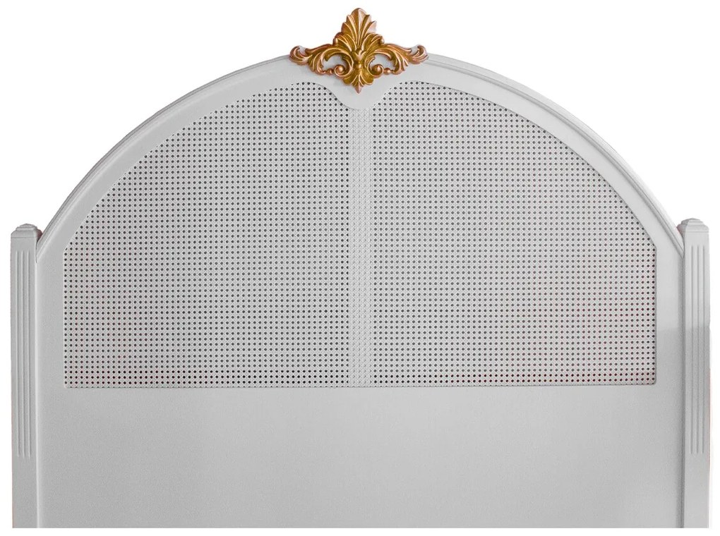 Cabeceira Solteiro Lavanda com Palha - Branco com Dourado Soléil Kleiner