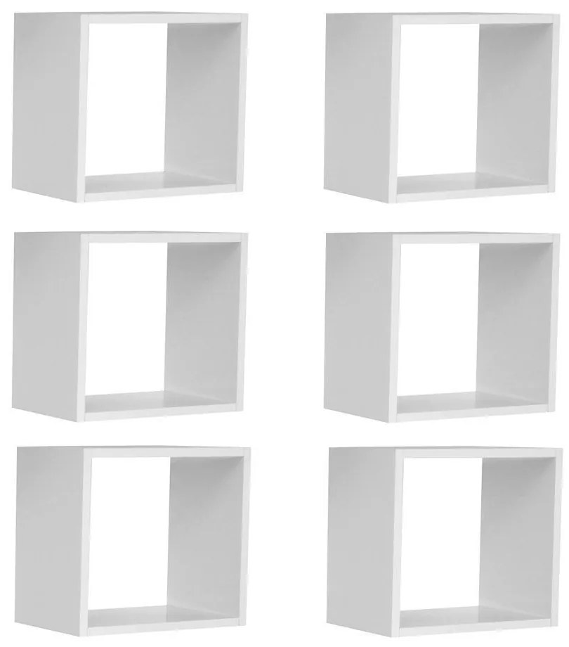 Kit 06 Nichos Organizador 30x30cm Branco G01 - AJL Móveis