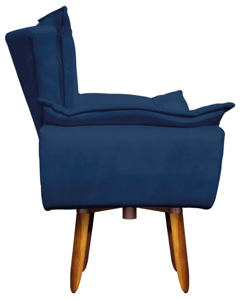 KIT 02 POLTRONAS GIRATORIA OPALA SUEDE B - Azul Marinho
