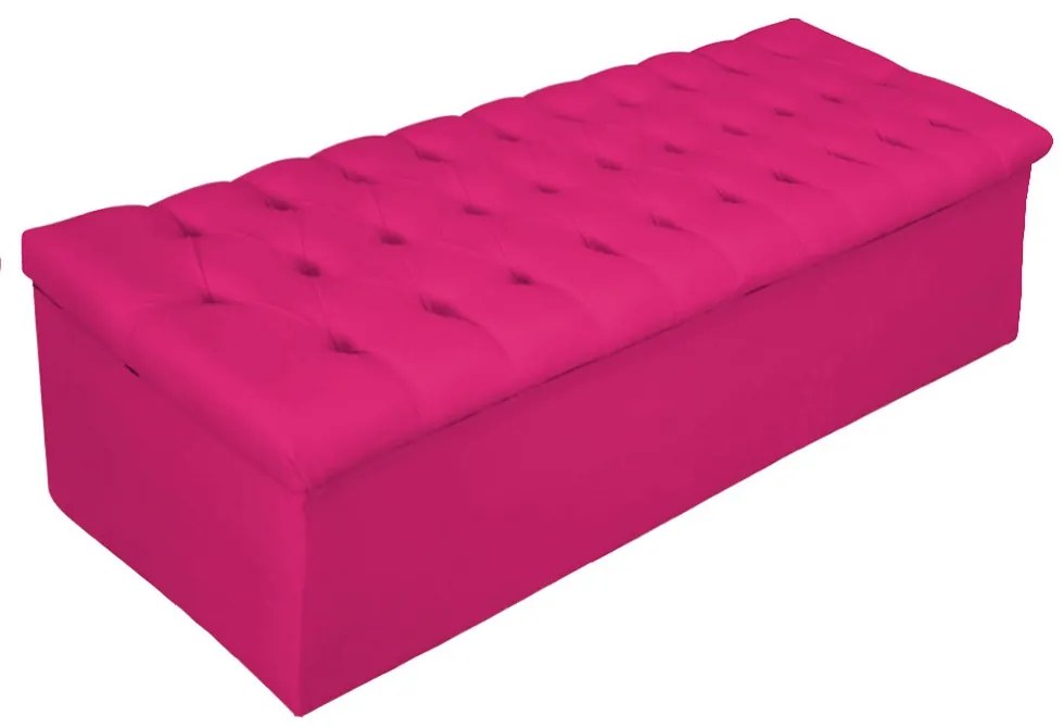 Recamier Baú Estofada Mel 160 cm Queen Size Com Capitonê Suede Pink - ADJ Decor