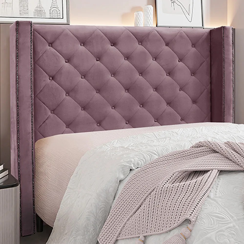 Cabeceira Decorativa Queen Size 1,84M Loewe Veludo Uva G63 - Gran Belo