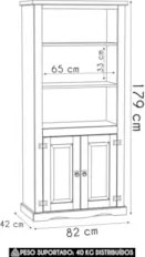 Estante Livreiro Madeira Maciça 2 Portas Henry Imbuia Fosco Z25 - Mpoz