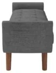 Puff Recamier Calçadeira 195cm Base Madeira Neville Z37 Linho Cinza -