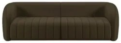 Sofá Living Decorativo 3 Lugares 252cm Meris Z32 Veludo Marrom - Mpoze