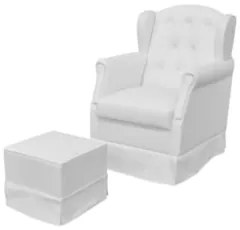 Poltrona de Amamentação Balanço Puff Alice e Cômoda Laura Z39 Branco -