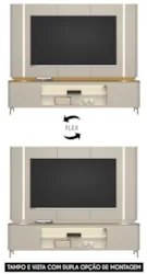 Painel TV 75 Pol e Rack 239cm com LED Martan Tauari/Off Flex L06 - Mpo