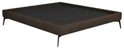 Cama Casal com Cabeceira 145cm Pés Metálicos Elisa S05 Veludo Marrom -