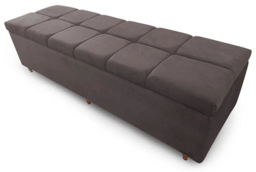 Calçadeira Baú Casal Queen 160cm Veneza Suede Marrom - Sheep Estofados - Marrom