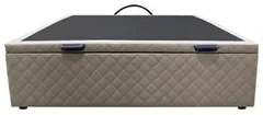Base Box Baú para Cama Casal 138x188cm Liz S05 Suede Bordado Bege - Mp