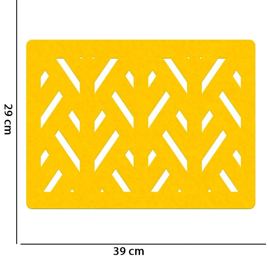 Kit 02 Jogo Americano de Feltro Formas Amarelo 29x39 cm  - D'Rossi