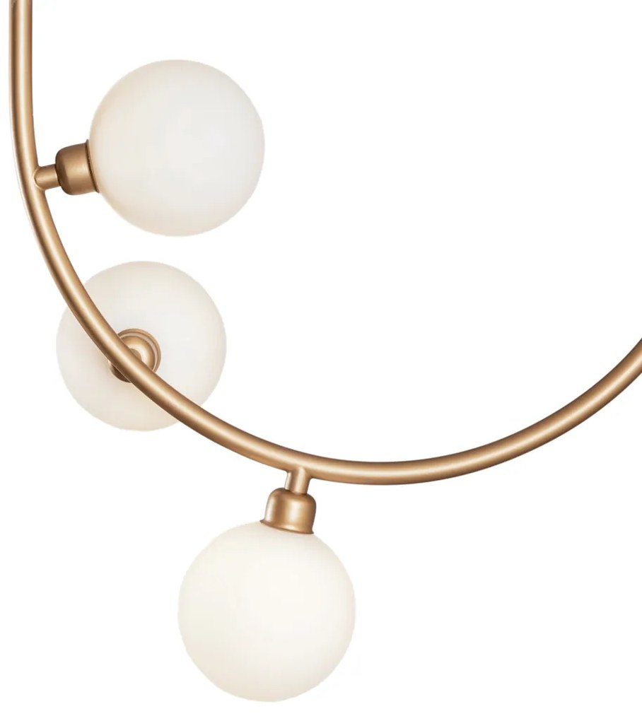 Pendente Astral 28X50X48,5Cm 4Xg9 Globo Ø12Cm - Usina 16942/4 (MR-T - Marrom Texturizado, FOSCO)