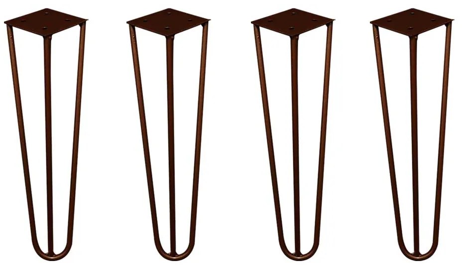 Kit 4 Pés de Metal 25 CM Hairpin Legs Rack e Puffs Bronze G41